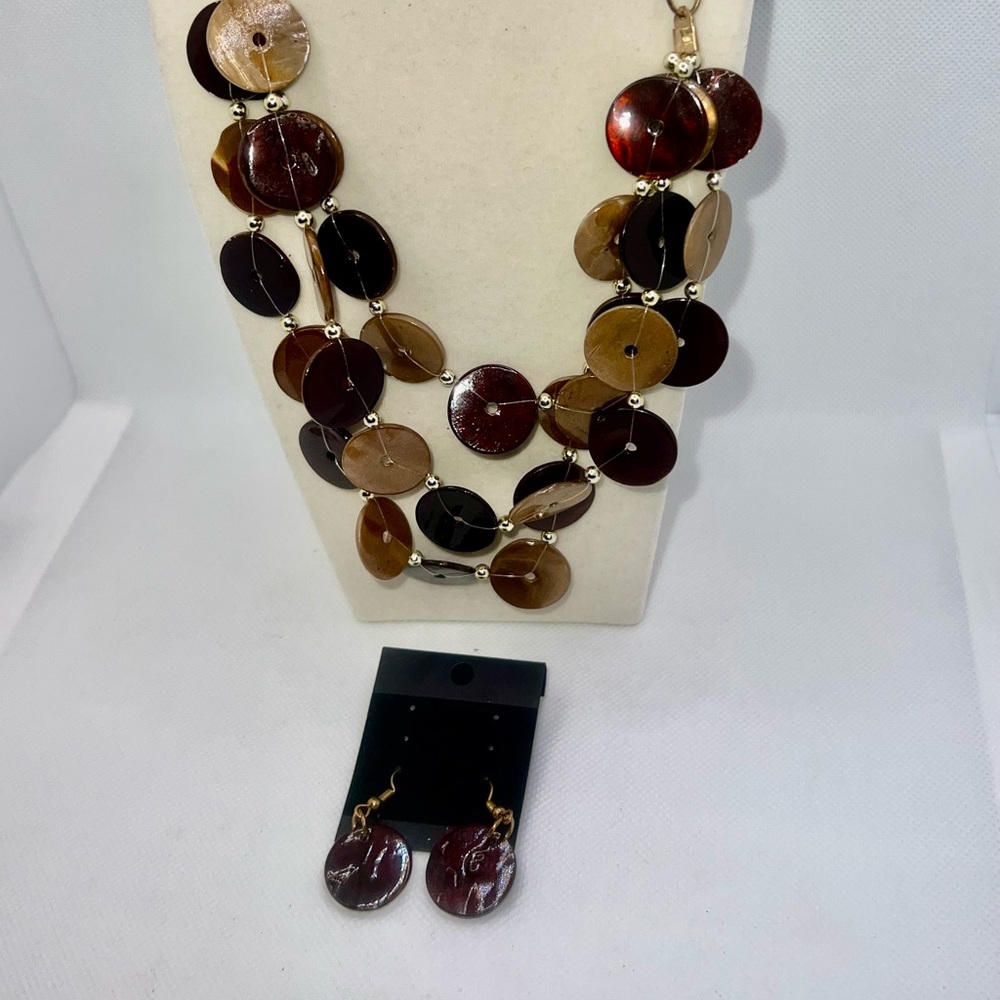 Elegant Brown‎ Multi-Tone Necklace